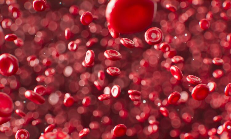 a red liquid filled with lots of bubbles